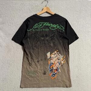 Ed Hardy Skull Flames Graphic T-Shirt L Men’s